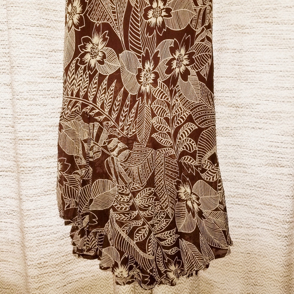 5/$25 Chico's Tropical Maxi Dress Brown Multi 4 - Picture 2 of 8